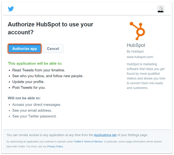 gli account social media ad Hubspot